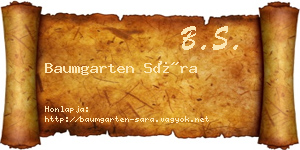 Baumgarten Sára névjegykártya