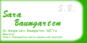 sara baumgarten business card